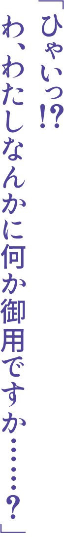 「ひゃいっ！？　わ、わたしなんかに何か御用ですか……？」