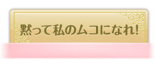 黙って私のムコになれ